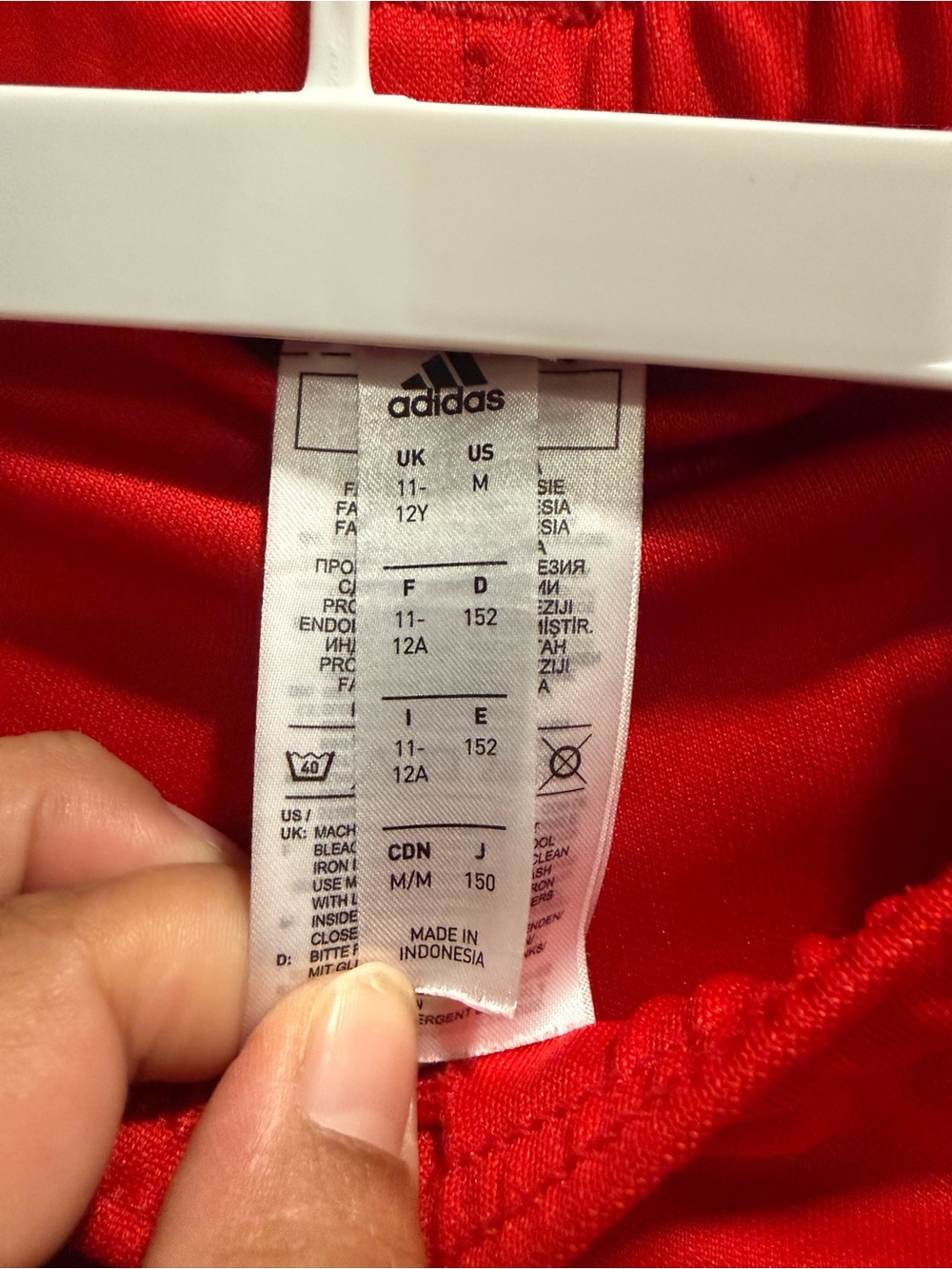 adidas Red Kids Jogger Sweatpants with White Stripes - Picture 5 of 7